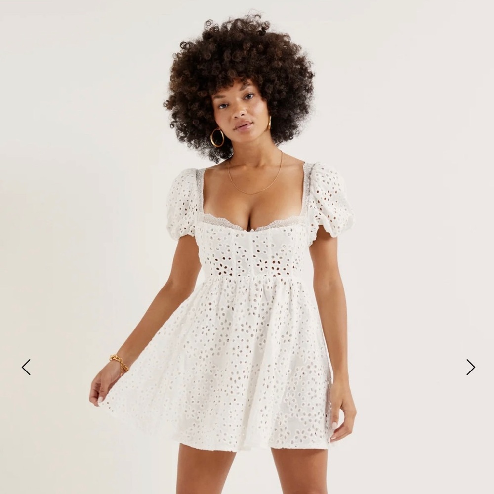 For Love and Lemons Becca Eyelet Mini Dress